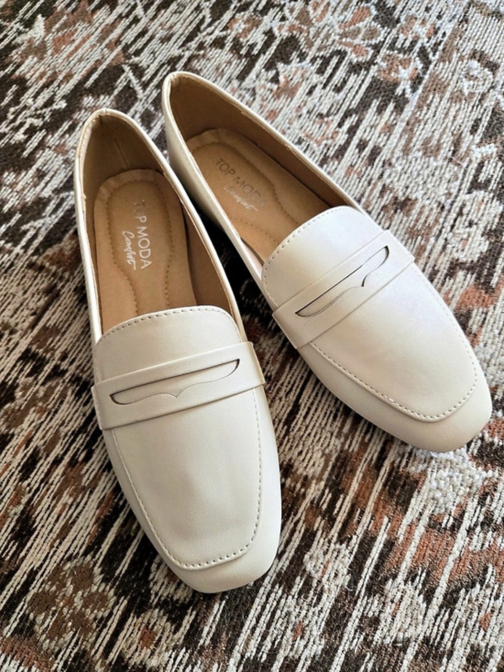 Cream Penny Loafers
